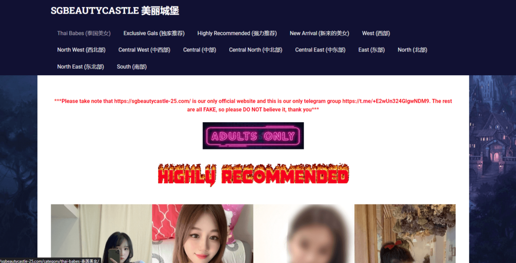 Sgbeautycastle Review – Trusted Singapore Adult Escort Website